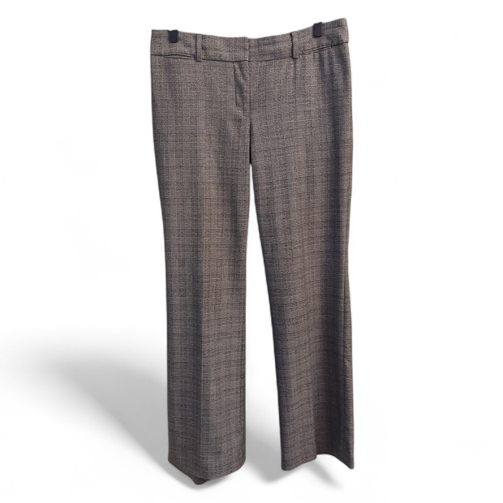 LOFT Julie Trouser In Black and White Plaid 10 Office Career Realtor Work Wear